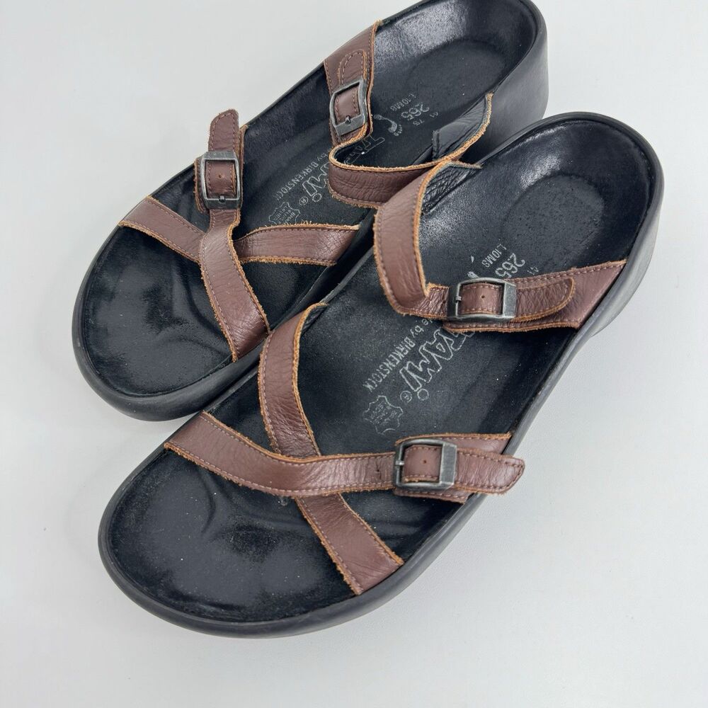 Tatami Birkenstock Leather Sandals Womens Strappy Brown Buckles Sz 41 / 10